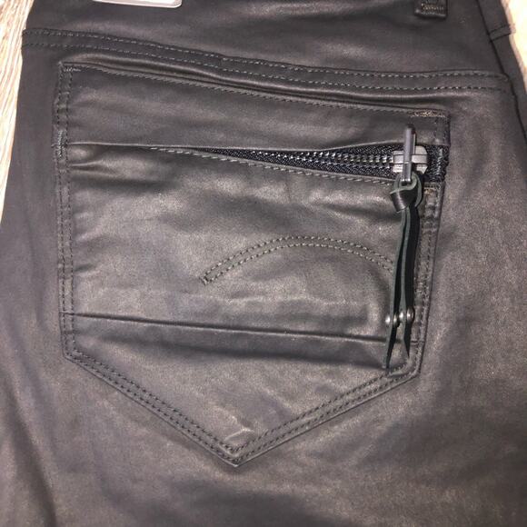 G-Star Raw Midge Cody Coated Distro Black Stretch Mid-Rise Skinny Jeans 26 NWT - Picture 7 of 10